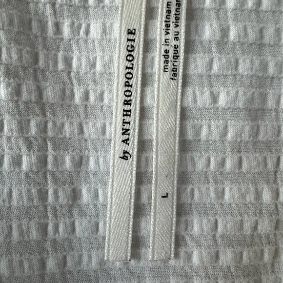 Anthropologie Rebecca Dolman Sleeve Smocked Hem Top White - Picture 3 of 8